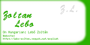 zoltan lebo business card